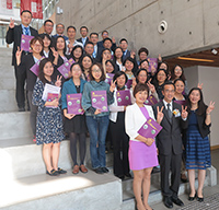 Group photo of all members of the training programme at the closing ceremony with Prof. Dennis Ng (middle on the first row), Pro-Vice-Chancellor of CUHK